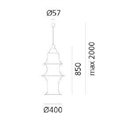 Artemide fabric 85 + metal hoops inox
