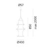Artemide freproof fabric 85 + metal hoops inox
