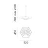Artemide Lampada Esagonale 52 suspended lamp
