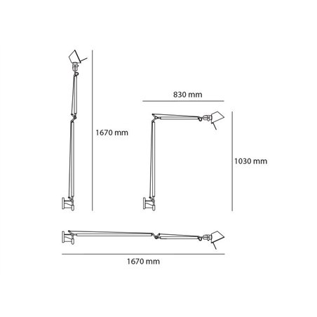 Artemide Tolomeo Braccio Body lamp + Wall support