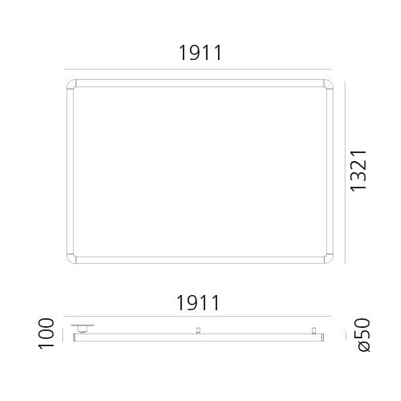Artemide Alphabet Of Light Rectangular Semi-Recessed Ceiling lamp / Wall lamp