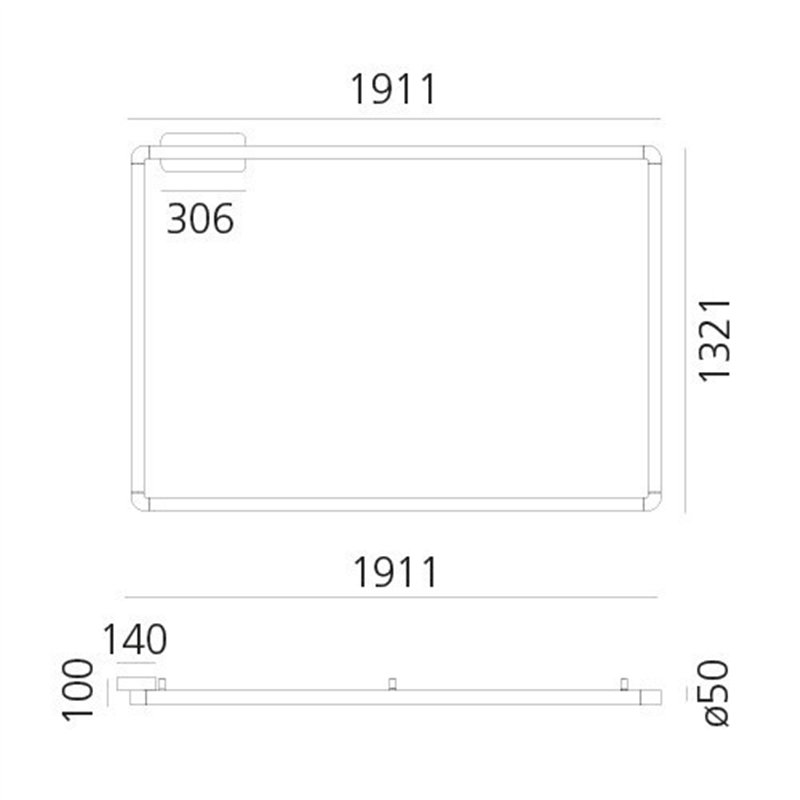 Artemide Alphabet Of Light Rectangular Wall-Ceiling Ceiling lamp / Wall lamp