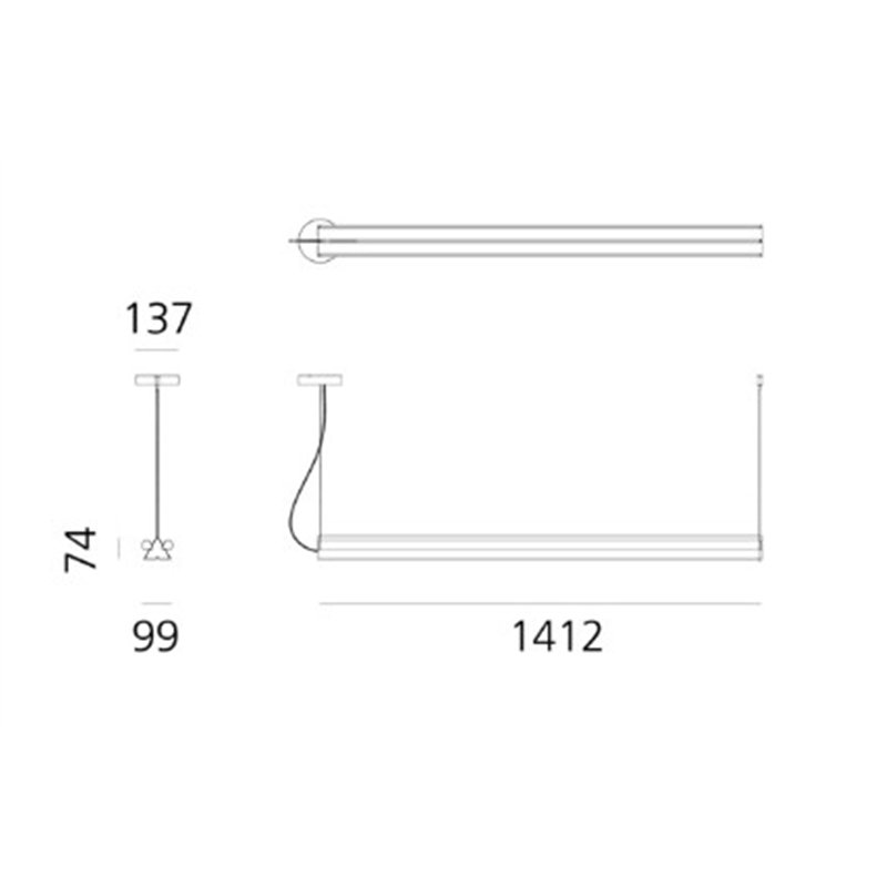 Artemide Dreispitz - 2 Diffused Emission - 150 - Horizontal  Hängelampe