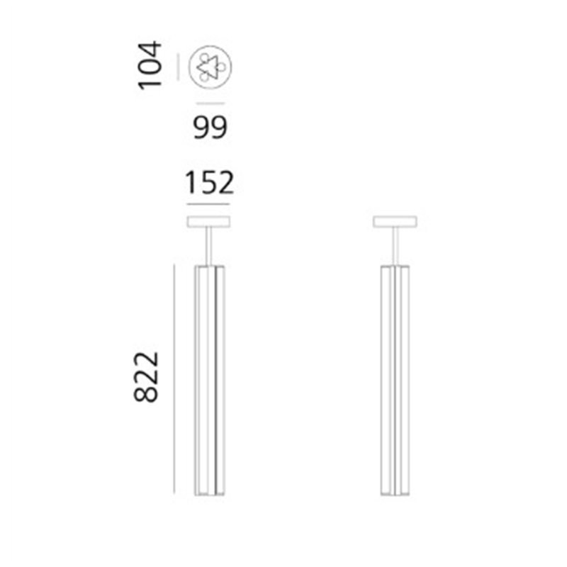 Artemide Dreispitz - 3 Diffused Emission - 90 - Vertical  Hängelampe