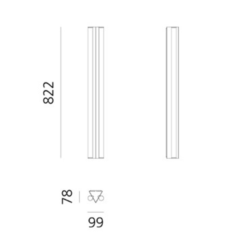 Artemide Dreispitz - 2 Diffused Emission - 90 Deckenlampe / Wandlampe