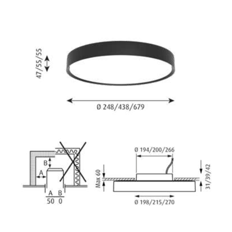 Louis Poulsen Lp Slim Round Semi Recessed ⌀250 Deckenleuchte