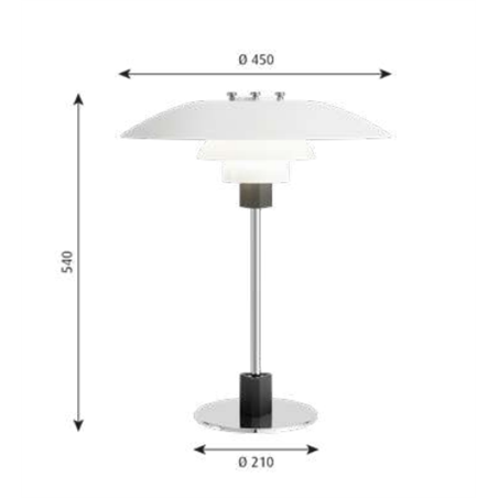 Louis Poulsen Ph 4½-3½ Glass Table Table Lamp