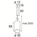 Modular Minude 45 suspension jack LED Suspension lamp - Black - Outlet