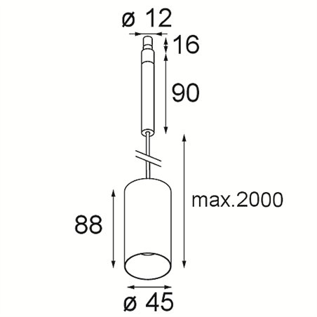 Modular Minude 45 suspension jack LED Suspension lamp - Black - Outlet