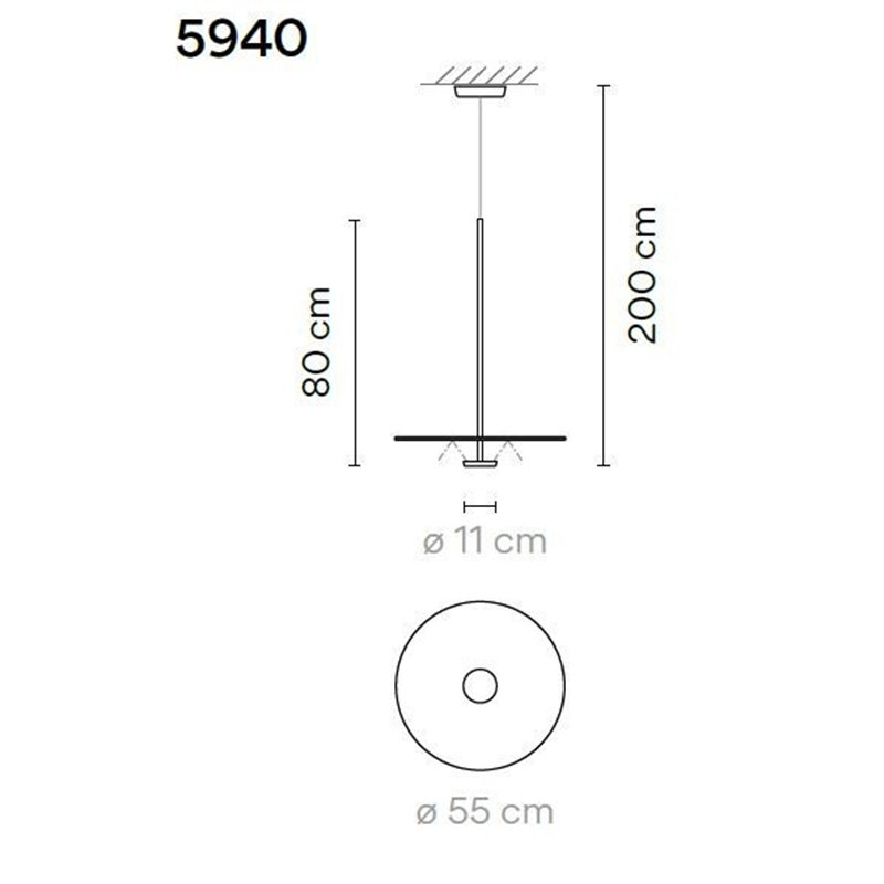 Vibia Flat 1X 55 Extended suspension lamp