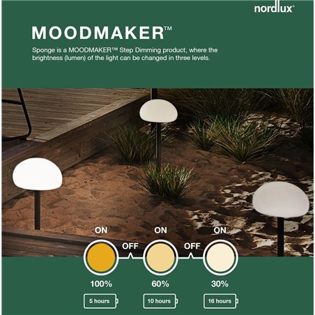 Nordlux Sponge 34 [IP65] 3-step Dim Battery table lamp
