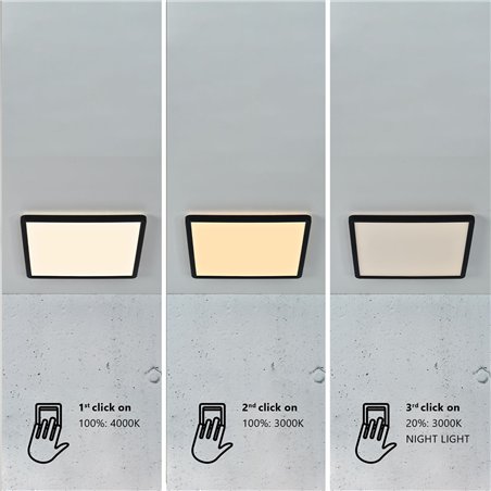 Nordlux Oja Square 29 [IP54] 3-step 3000/4000K ceiling lamp