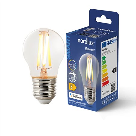 Nordlux Smart G45 Filament E27 Clear CCT 560-600lm-6500K