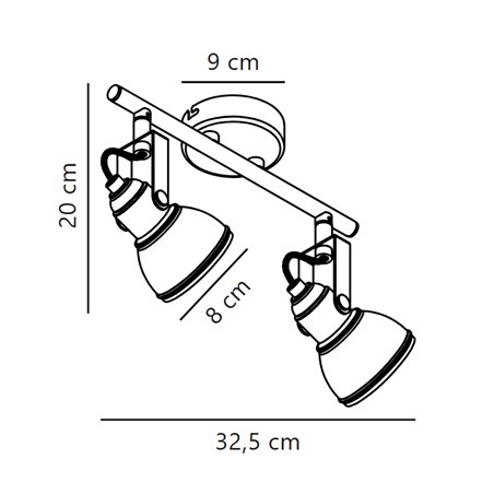 Nordlux Aslak 8 - 2 ceiling lamp