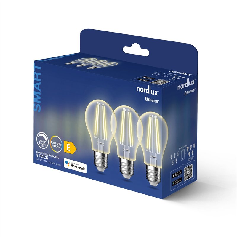 Nordlux A60 Smart Filament 4,7W/650lm - 3 Pack