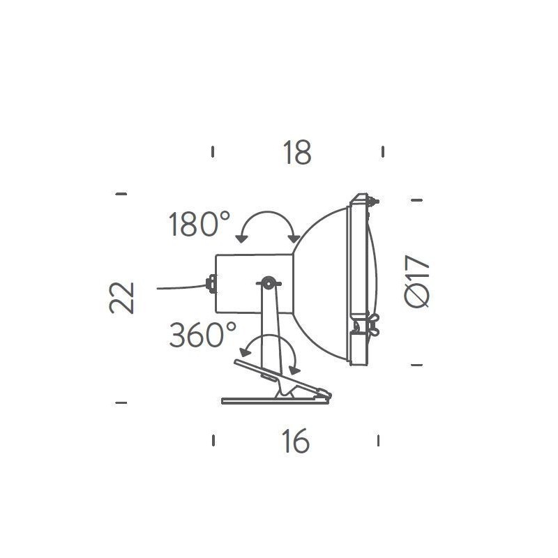 Nemo Projecteur 165 parete Wandlamp