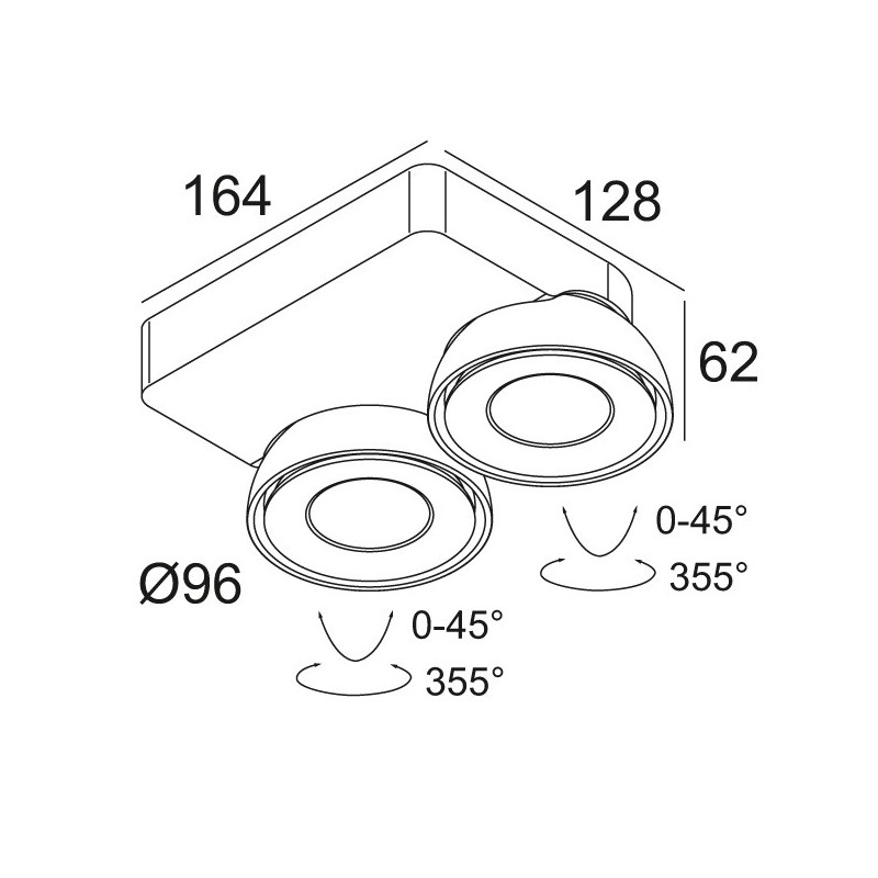 Delta Light TWEETER M ON 2 DIM8 Deckenlampe / Wandlampe