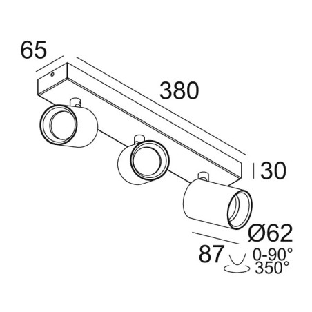 Delta Light SPYCO ON 3 DIM8 Ceiling Lamp / Wall Lamp