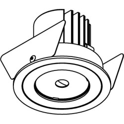 PSM NORA AC800 TOBY Inbouwspot - rond - vast - dimbaar fase aan & afsnijding - led 230V + lens - Mat Wit