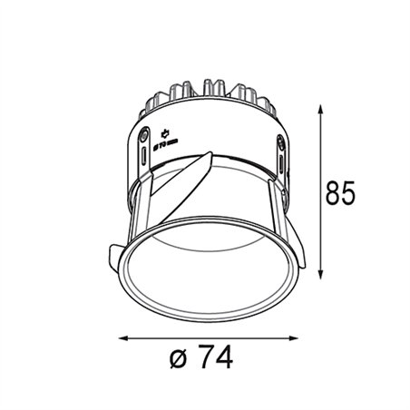 Modular Thimble Recessed 74 1x IP55 LED recessed spot