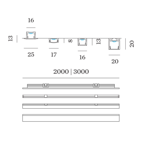 Wever & Ducré Ilane LED COB Strip IP20 3.0M 15W/M 1250 lm/M LED strip
