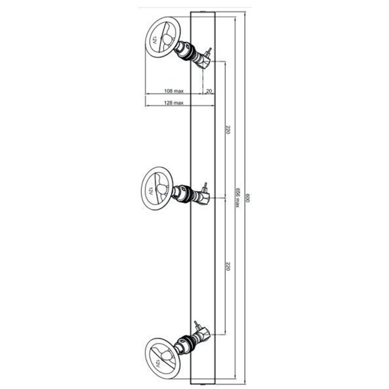 Tekna C LILLEY SPOT ON RAIL 3 - LED (600MM) Deckenlampe