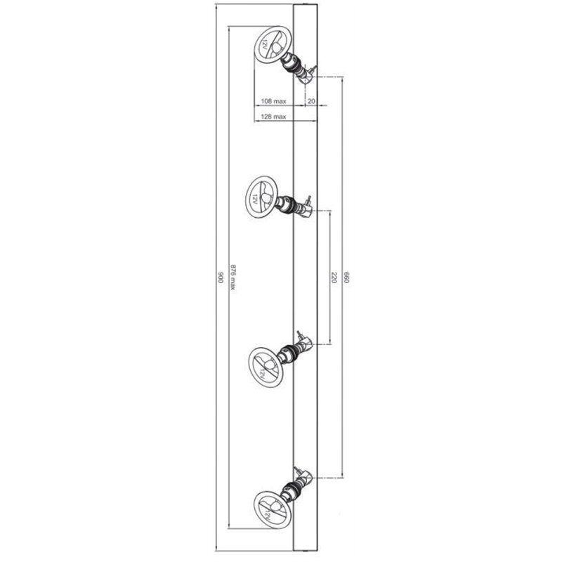 Tekna C LILLEY SPOT ON RAIL 4 - LED (900MM) Deckenlampe