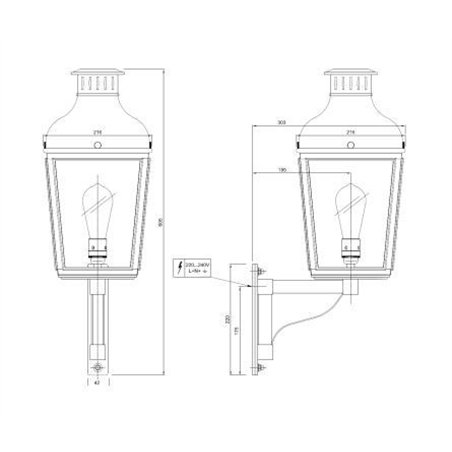 Tekna NAUTIC Montrose Small on bracket Wall lamp