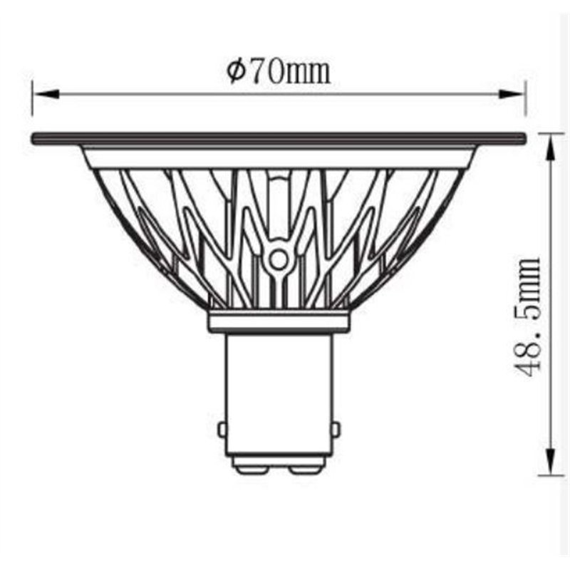 Tekna Ar70 B15D 8-10V 7W 2700K 400Lm 40° With Dimmable Driver On