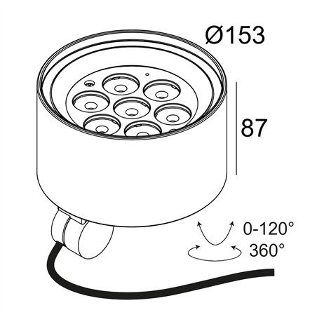Delta Light Frax Mb Pole Superspot wall lamp