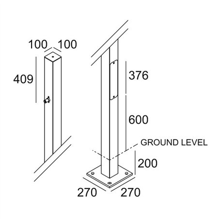 Delta Light POLESANO 4M - 1 BASE Garden lamppost