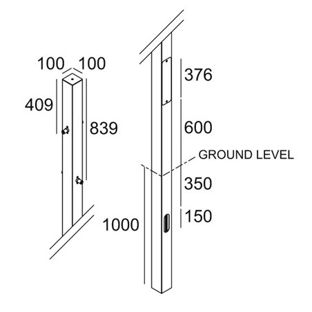Delta Light POLESANO 6M - 4 ANCHORED Garden lamppost