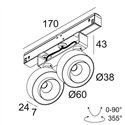 Delta Light M20/M26H - ODRON 2/41 MDL Track lighting fixture