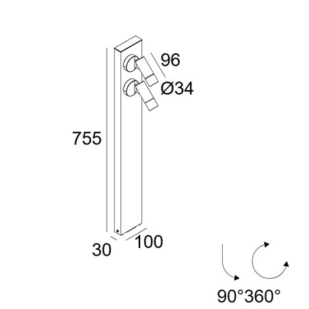 Delta Light Spix P70-2 Garden lamp