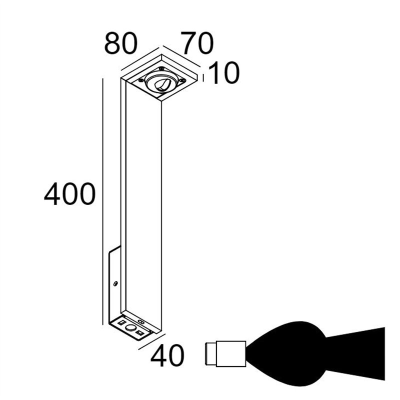 Delta Light Elbo Asymmetric P 60 Pollerleuchte