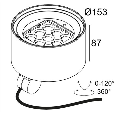 Delta Light FRAX MB POLE 927 LINEAR H DIM5 Garden lamp