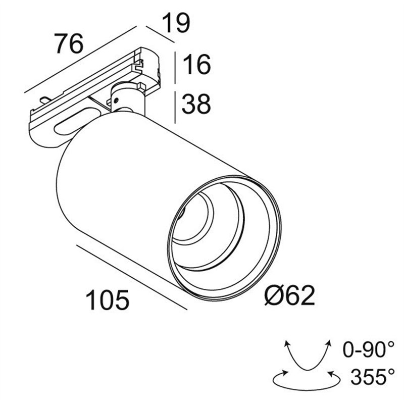 Delta Light SPYCO AC ADM1F DIM8 Schienenbeleuchtung