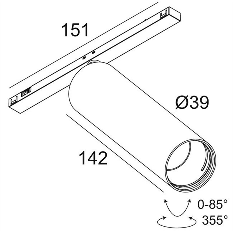 Delta Light Sl19 - Spy 39 L DIM5 Schienenbeleuchtung