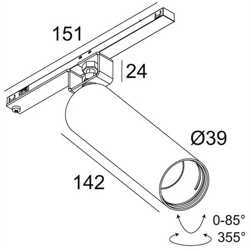 Delta Light Spl14 - Spy 39 L DIM5 Schienenbeleuchtung