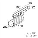 Delta Light M20/M26H - Hedra L DIM5 Track lighting fixture