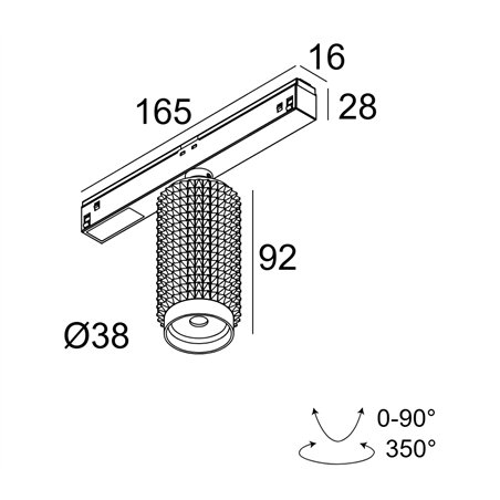 Delta Light M26L - PUNK 39 DIM5 Track lighting fixture