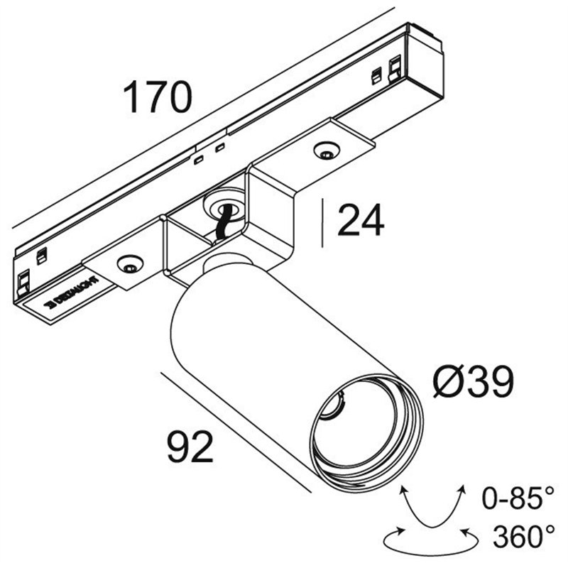 Delta Light M20/M26H - Spy 391 DIM5 Schienenbeleuchtung