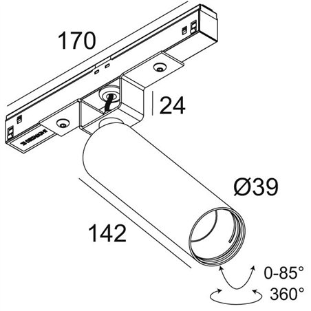 Delta Light M20/M26H - Spy 391 L DIM5 Track lighting fixture