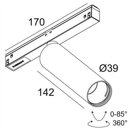 Delta Light M26L - SPY 391 L DIM5 Track lighting fixture