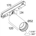 Delta Light M20/M26H - Spy 52 DIM5 Track lighting fixture