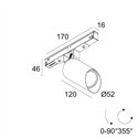 Delta Light M20/M26H - Spy 52 Wallwash MDL track lighting fixture