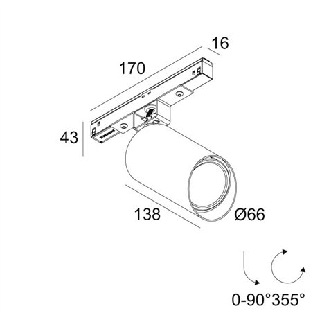 Delta Light M20/M26H - Spy 66 Wallwash MDL track lighting fixture