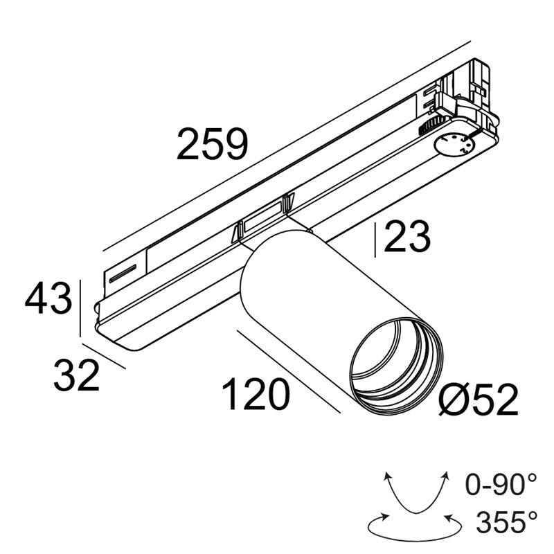Delta Light Spy 52 Soft ADM DIM5 Schienenbeleuchtung