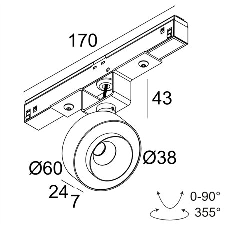 Delta Light M20/M26H - ODRON 1/41 DIM5 Track lighting fixture