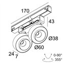 Delta Light M20/M26H - ODRON 2/41 DIM5 Track lighting fixture